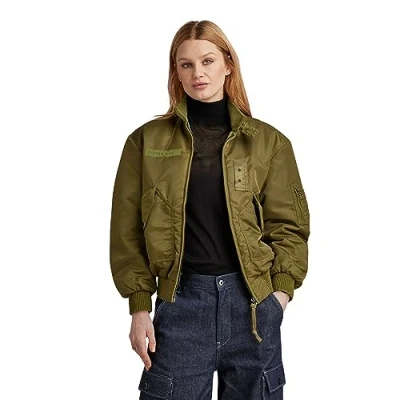 Image of G Star RAW Womens Nylon Bomber Jacket Green Size X Small