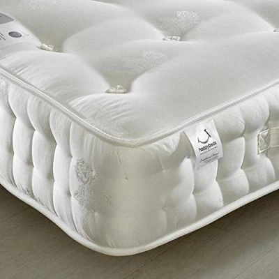 Image of Orthopaedic 2000 Pocket Sprung, Happy Beds Signature Platinum Medium Firm Tension Mattress with Natural Fillings 4ft6 Double (135 x 190 cm)