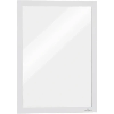 Image of Durable DURAFRAME Self Adhesive Magnetic Frame A4 Format In White Pack of 2 Frames Document for Professional Internal Signage