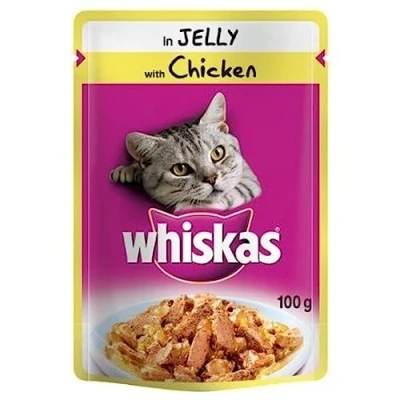Image of WHISKAS Pouch in Jelly with Chicken 100g Pack of 24