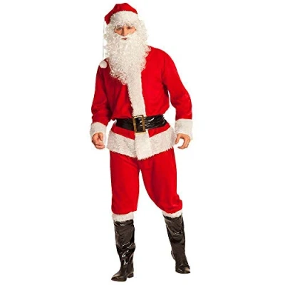 Image of Boland 10102554 BOL13412 13412 Deluxe Santa Claus Costume, Red/White, M/L