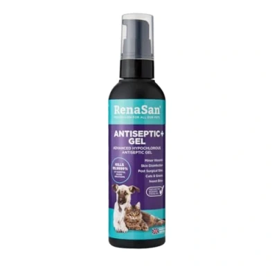 Image of RenaSan Animal Antiseptic Gel (100ml) Fights infection, kills bacteria &amp; stops itching, Veterinary grade skin protection, Alcohol Free, Non irritating, for Dogs, Cats all other animals.