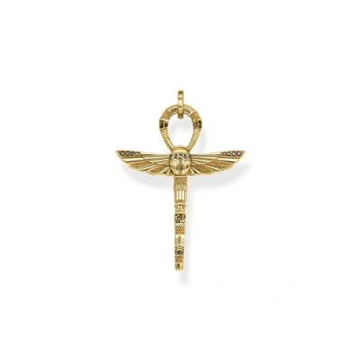 Image of Thomas Sabo Unisex Gold Plated Pendant in Shape of ankh Symbol 925 Sterling Silver, 18K Yellow Plating PE778 414 39