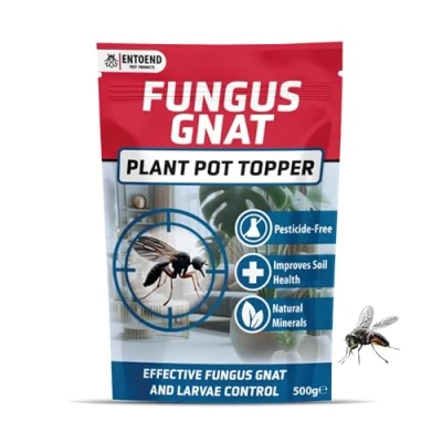 Image of ENTOEND Fungus Gnat Killer Pesticide Free Diatomaceous Earth Plant Insect Killer, House Bug Killer. Safe, Eco Friendly Barrier Grit for Plants. Stops Root Damage, 1L Recyclable Pouch
