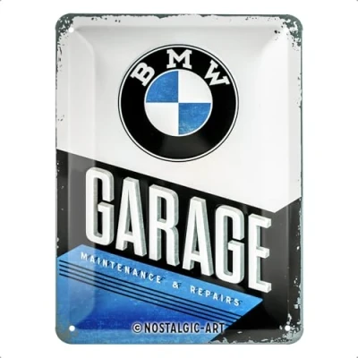 Image of Nostalgic Art Retro Tin Sign BMW Garage Gift idea for car accessoires fans, Metal Plaque, 15 x 20 cm