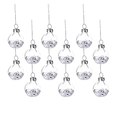 Image of Sass &amp; Belle White Show Sequin Mini Baubles Set of 12