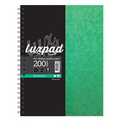 Image of Luxpad A4+ Twin Wire Hardback Notebook with 200 Feint Ruled Pages and Durable Pressboard Covers.