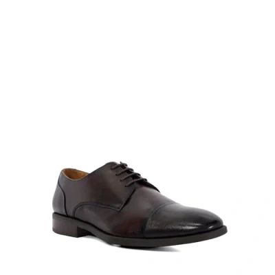 Image of Dune Mens Suffix Leather Toe Cap Lace Up Derby Size UK 9 Flat Heel Shoes Brown