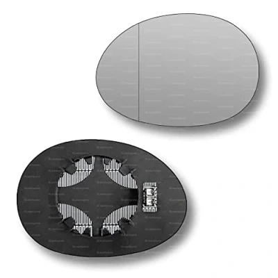 Image of Less4spares Replacement Wing Mirror Glass Left Compatible with Mini Countryman 2017 2022 CLIP ON Passnager Near Side N/S Heated Blind Spot