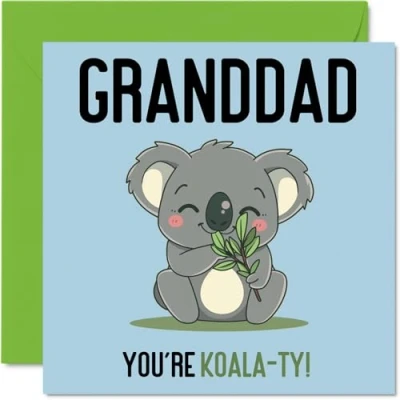 Image of Birthday Cards for Grandad Koala Ty Funny Happy Card from Grandson Granddaughter, Gifts, 145mm x Joke Greeting Men Him