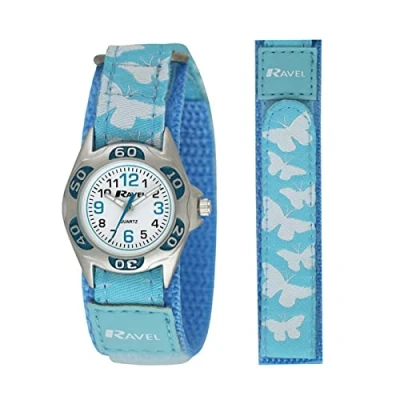 Image of Ravel Children&#039;s Easy Fasten Butterfly Watch Analogue Quartz R1507.52 Light Blue