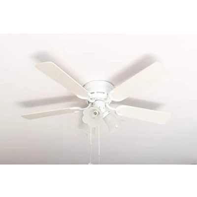 Image of Kisa Deluxe Ceiling Fan 105 cm White Blade / Maple Including Lighting and Pull Switch