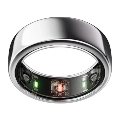 Image of Oura Gen3 Horizon Smart Ring Size 6, Silver Sleep, Heart Rate and Fitness Tracking Wearable Up to 7 Day Battery Life iOS/Android Compatible First with Sizing Kit