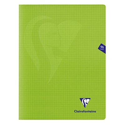 Image of Clairefontaine 353362C A Green Mimesys Stapled Notebook 24x32 cm 96 Small Squares Pages White Paper 90 g Polypro Cover
