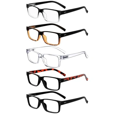 Image of Eyekepper Mens Vintage Reading Glasses 5 Pack for Men Reading, Reader Eyeglasses Women