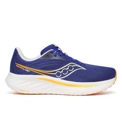 Image of Saucony Men&#039;s Ride 18 Sneaker, Azurite/Peel, 8.5 UK Wide
