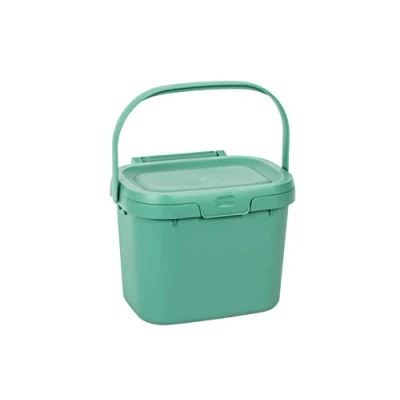 Image of Addis 518534 Everyday Kitchen Food Waste Compost Caddy Bin, 4.5 Litre, Sage Green