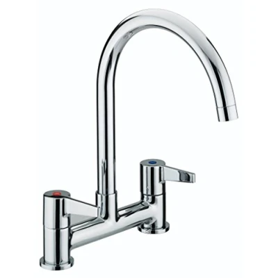 Image of Bristan DUL DSM C Design Utility Lever Deck Kitchen Sink Mixer Tap with Swivel Spout, Chrome