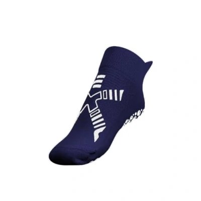 Image of R EVENGE Pool Kids, Antibacterial and Anti slip Activity Socks with Recycled Q Nova Yarn Silver Thread (Blue White, S 25 29)