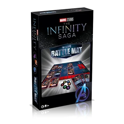 Image of Top Trumps Marvel Battle Mat Card Game, Play with your favourite superheroes and villains including Iron Man, Thor, Spider Thanos Ultron, gift toy for boys girls aged 4 plus