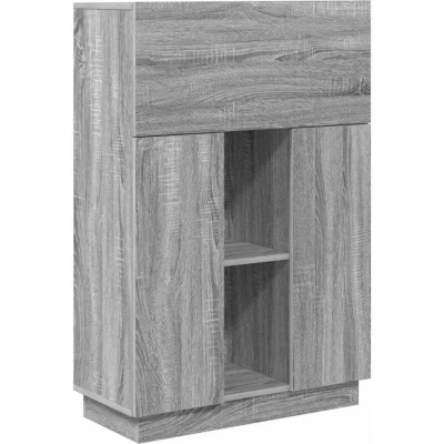 Image of vidaXL Grey Writing Desk Sonoma Engineered wood Large