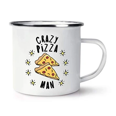Image of Crazy Pizza Man Stars Enamel Mug Cup