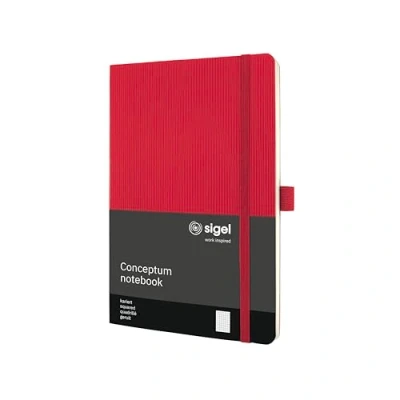 Image of SIGEL CO324 Premium Notebook squaRed, A5, softcover, Red Conceptum