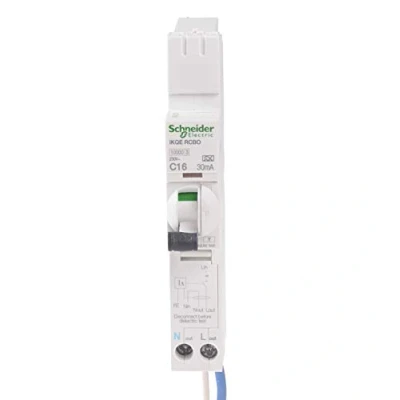 Image of Schneider Electric, SEE116C03, iKQE RCBO, Earth Leakage Circuit Breaker, 1P + N, 16A , 30mA, 10000 A