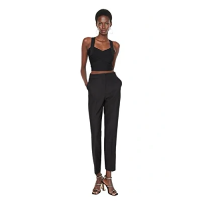 Image of Trendyol FeMan High Waist Skinny fit Fitted Trousers Black