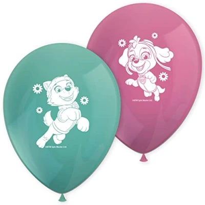 Image of Paw Patrol Skye &amp; Everest Latex Printed Balloons, Pack of 8