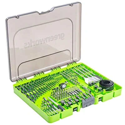 Image of Greenworks 90 Piece Black Oxide Drilling and Driving Bit Set with Modular Case for Wood, Metal, Plastic, Masonry,3X Longer Life,135 Split Point,Precision Milled