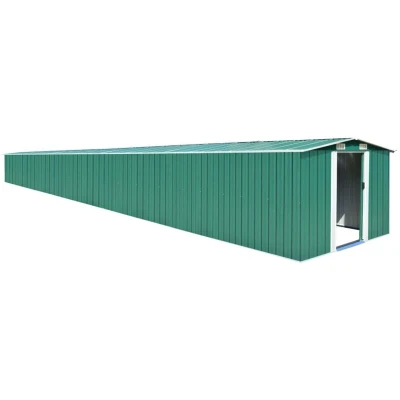 Image of vidaXL Garden Shed Green 257x990x181 cm Galvanised steel