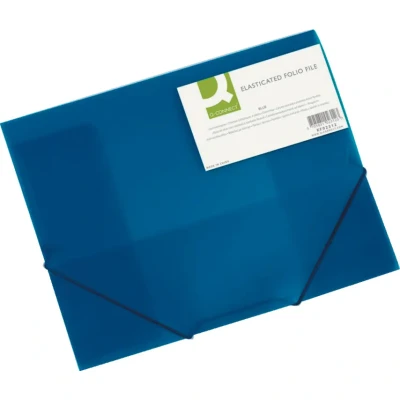 Image of Q Connect Elasticated Folder 3 Flap A4 Blue Ref KF02312
