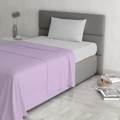 Image of Trend Chic Bedding Set, 100% Cotton, Made in Italy, Single, Lilac