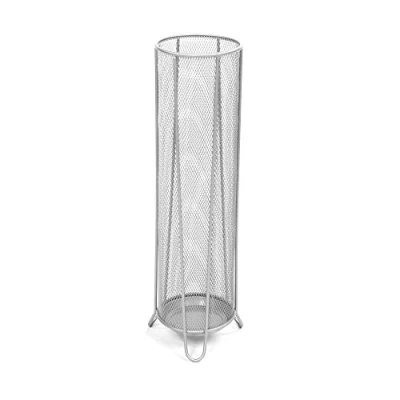Image of Mind Reader Network Collection, Umbrella Stand, Entryway Organizer, Reinforced Solid Rim and Base, Metal Mesh, 5.5&quot; L x W 20.5&quot; H, White