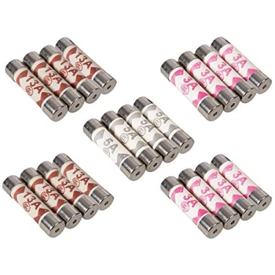 Image of Nartel® 20 x Mixed Electrical Ceramic Household Domestic Mains Plug Top Fuses 3A 5A 13A BS1362 Type