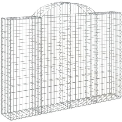 Image of vidaXL Arched Gabion Baskets 13 pcs 200x30x140/160 cm Galvanised Iron
