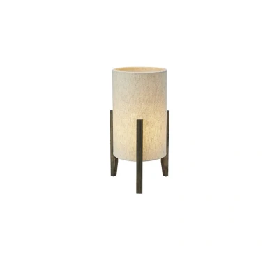 Image of Markslöjd Eruca table lamp, height 39 cm, brown/beige, wood/linen