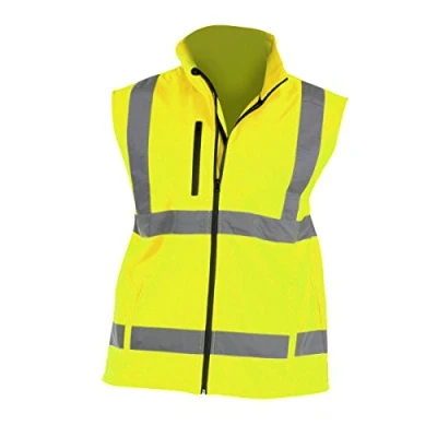 Image of Yoko Mens Hi Vis Softshell Bodywarmer/Workwear (XL) (Hi Yellow)