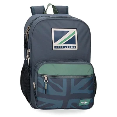 Image of Pepe Jeans Tom Double Compartment School Backpack Blue 30x40x13 cms Polyester 15,6L