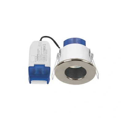Image of Aurora R6 Colour &amp; Wattage Switchable Baffled LED Downlight Satin Nickel