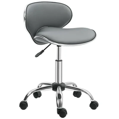 Image of HOMCOM Adjustable Rolling Swivel Beauty Salon Chair, Stool for Spa, Technician Grey