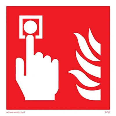 Image of Viking Signs FV343 S10 3M Fire Alarm Call Point Symbol Only Sign, 3 mm Plastic Rigid, 100 H x W