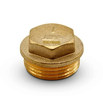 Image of DOJA Barcelona Blanking plug, external thread, hexagonal cap, 3/4 inch, brass, plug for sink drain, towel holder, radiator, sparkling water, tap, tap