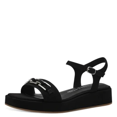Image of Marco Tozzi Platform sandals, Women&#039;s, Size: 5, Black Textile