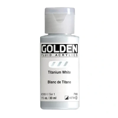 Image of Pro Art Titn White Golden Fluid Acrylic, Multicolour, 2.84x2.84x7.62 cm