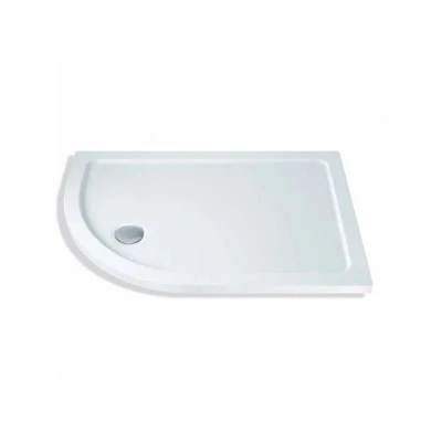 Image of MX Low Profile 1200 x 800mm Stone Resin Offset Quadrant Shower Tray with Waste LH Entry MXELQL1280
