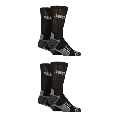 Image of Mens 4 Pair Jeep Technical Performance Crew Sports Socks Black 6 11