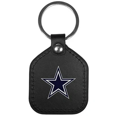 Image of Siskiyou Sports NFL Dallas Cowboys Unisex Leather Square Key Chains, Black, One Size