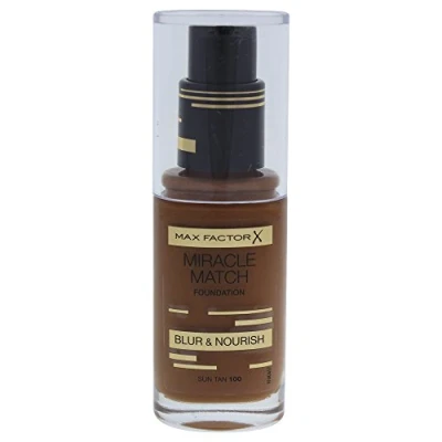Image of Max Factor Miracle Match Blur &amp; Nourish Foundation, Sun Tan 100